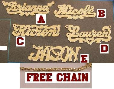 14k Gold Overlay Personalized Any Name Necklace /b1/ Jewelry Woxpa Woxpa - Jewelry - Woxpa - Jewelry