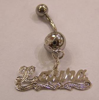 Personalized Silver Plated Belly Ring /i3/