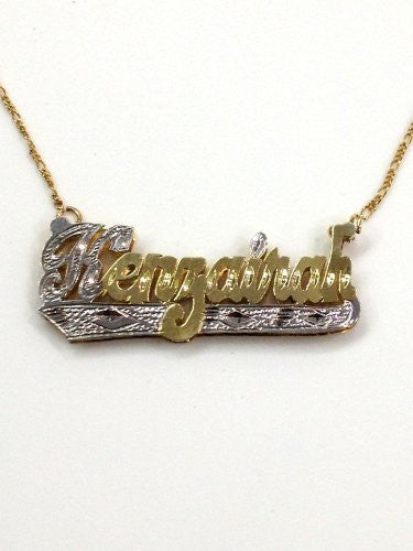 Personalized 14k Gold Overlay Double Name Necklace /c17/  Jewelry Woxpa  Woxpa - Jewelry - Woxpa - Jewelry