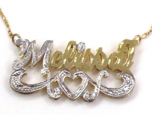 Personalized 14k Gold Overlay Double Name Necklace /c18/ Jewelry Woxpa Woxpa - Jewelry - Woxpa - Jewelry