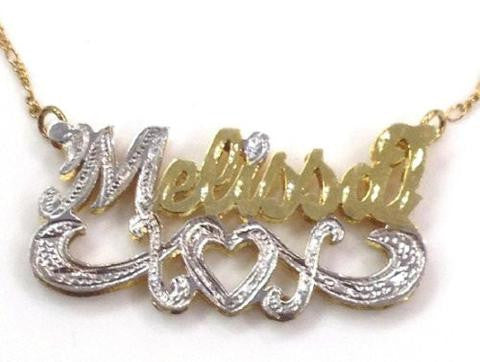 Personalized 14k Gold Overlay Double Name Necklace /c7/  Jewelry Woxpa  Woxpa - Jewelry - Woxpa - Jewelry