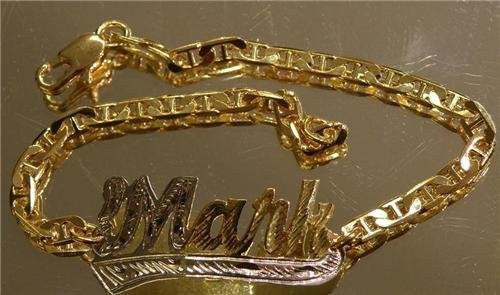 Personalized 14k Gold Overlay Name Bracelet /d24/ Jewelry Woxpa Woxpa - Jewelry - Woxpa - Jewelry