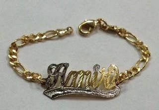 Personalized 14k Gold Overlay Name Bracelet /d25/  Jewelry Woxpa  Woxpa - Jewelry - Woxpa - Jewelry