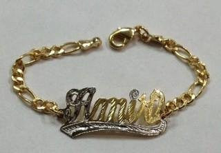 Personalized 14k Gold Overlay Name Bracelet /d25/ Jewelry Woxpa Woxpa - Jewelry - Woxpa - Jewelry