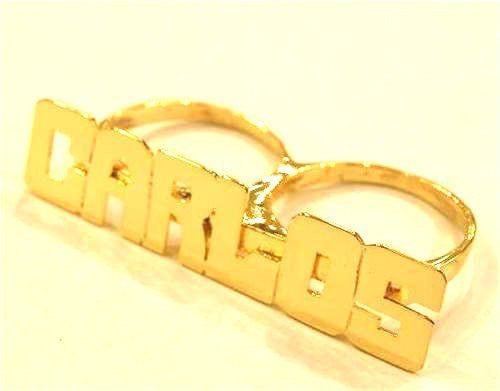 14k Gold Personalized 2 Finger Name Ring /a24/ Jewelry Woxpa Woxpa - Jewelry - Woxpa - Jewelry