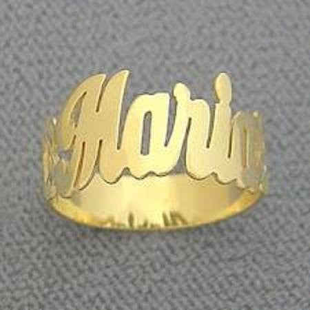 14k Gold Personalized 1 Finger Name Ring /a32/ Jewelry Woxpa Woxpa - Jewelry - Woxpa - Jewelry