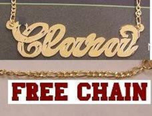 14k Gold Overlay Personalized Any Name Necklace /b10/ Jewelry Woxpa Woxpa - Jewelry - Woxpa - Jewelry