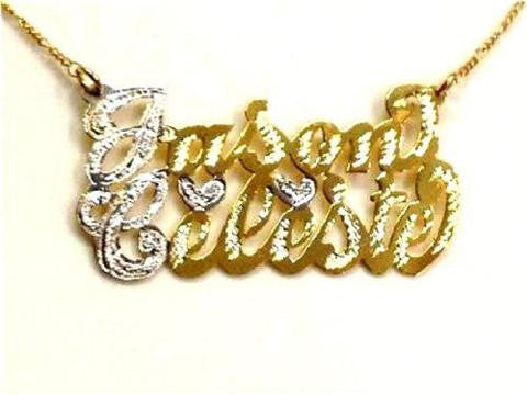 14k Gold Overlay Personalized Two Name Necklace /b22/ Jewelry Woxpa Woxpa - Jewelry - Woxpa - Jewelry
