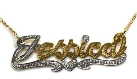 14k Gold Overlay Personalized Two Name Necklace /b23/ Jewelry Woxpa Woxpa - Jewelry - Woxpa - Jewelry