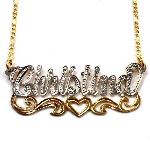 14k Gold Overlay Personalized Two Name Necklace /b37/ Jewelry Woxpa Woxpa - Jewelry - Woxpa - Jewelry