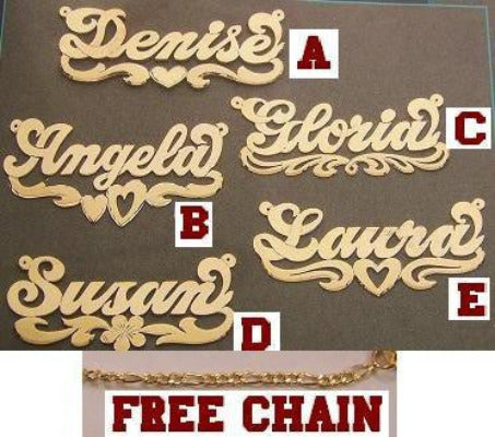 14k Gold Overlay Personalized Any Name Necklace /b3