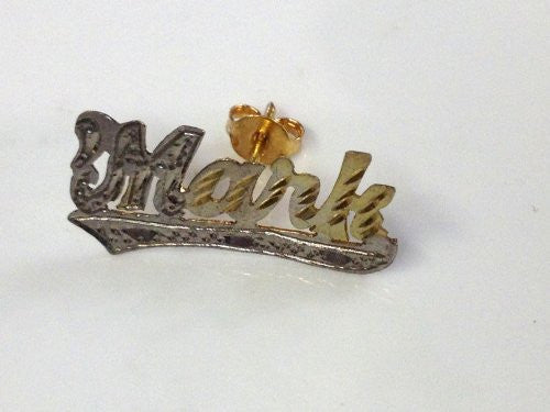 Personalized 14k Gold Overlay Single Plated Stud Name Earrings /f25/  Jewelry Woxpa  Woxpa - Jewelry - Woxpa - Jewelry
