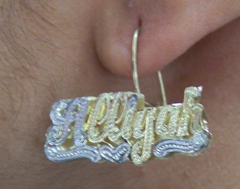 Personalized 14k Gold Plated Double Plated Stud Name Earrings /f27/ Jewelry Woxpa Woxpa - Jewelry - Woxpa - Jewelry