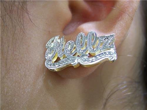 Personalized 10k Gold Double Plated Stud Name Earrings /f9/ Jewelry Woxpa Woxpa - Jewelry - Woxpa - Jewelry