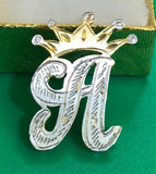 Personalized 14k Gold Overlay Double Plate 3d Any Initial Name Necklace comes with chain