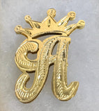 Personalized 14k Gold Overlay Double Plate 3d Any Initial Name Necklace (All Yellow) comes with chain