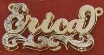 Personalized Gold Overlay Double 3d Any Name Plate Necklace Free Chain /z7