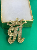 Personalized 14k Gold Overlay Double Plate 3d Any Initial Name Necklace (All Yellow) comes with chain