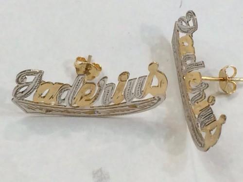 PERSONALIZED GP Any Name Single Plated STUD Earrings /b3
