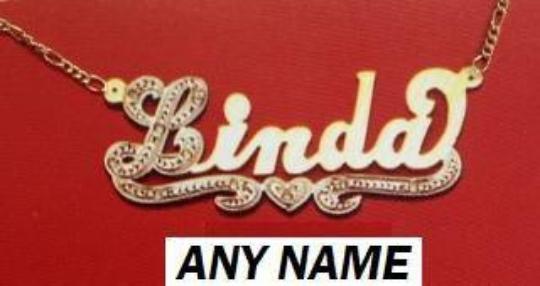 14k Gold Plate Personalized Any Name Single Plate Nameplate Necklace (comes with the Chain )11