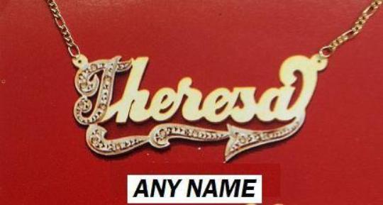 14k Gold Plate Personalized Any Name Single Plate Nameplate Necklace (comes with the Chain )10