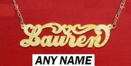 14k Gold Plate Personalized Any Name Single Plate Nameplate Necklace (comes with the Chain )9