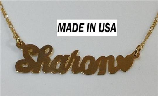 14k Gold Plate Personalized Any Name Single Plate Nameplate Necklace (comes with the Chain )7