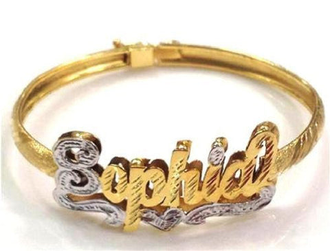 Personalized 14k Gold Overlay Name Bracelets