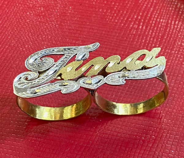 personalized two finger ring