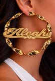 personalized twisty hoop earring 4 inches jumbo