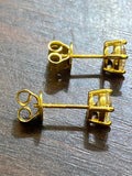 Certified D - VVS1 Moissanite Solitaire Stud Earrings Screw back gold color