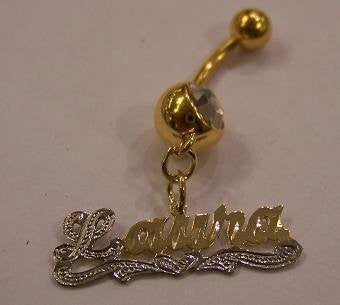Personalized 14k Gold Overlay Belly Ring /i1/  Jewelry Woxpa  Woxpa - Jewelry - Woxpa - Jewelry