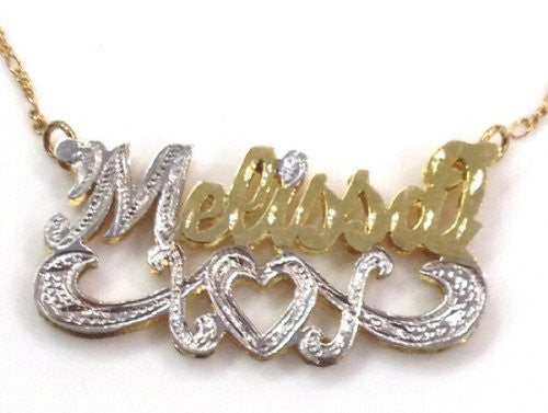 Personalized 14k Gold Overlay Double Name Necklace /c18/  Jewelry Woxpa  Woxpa - Jewelry - Woxpa - Jewelry