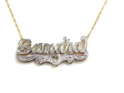 Personalized 14k Gold Overlay Double Name Necklace /c2/  Jewelry Woxpa  Woxpa - Jewelry - Woxpa - Jewelry