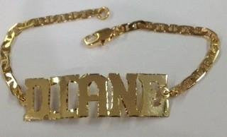 Personalized 14k Gold Plated Name Bracelet /d28/  Jewelry Woxpa  Woxpa - Jewelry - Woxpa - Jewelry