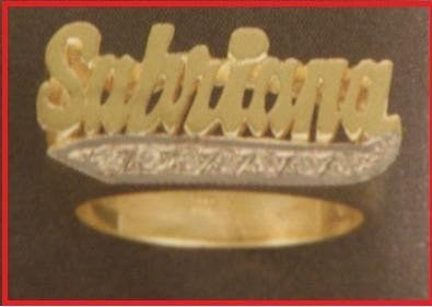 14k Gold Overlay Personalized Name Ring /a14/  Jewelry Woxpa  Woxpa - Jewelry - Woxpa - Jewelry