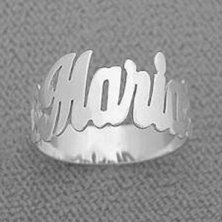 Round Silver Personalized 1 Finger Name Ring /a38/ - TacticalSource