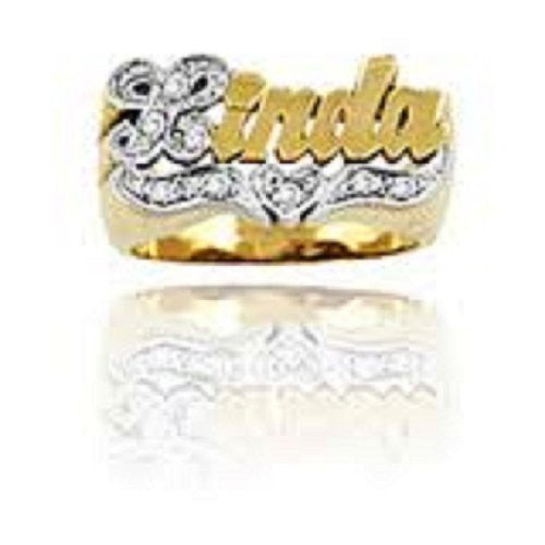 14k Gold Overlay Personalized Name Ring /a8/  Jewelry Woxpa  Woxpa - Jewelry - Woxpa - Jewelry