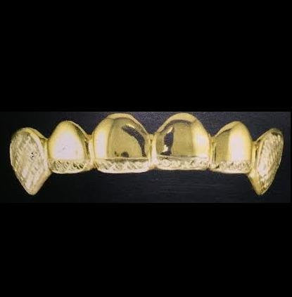 Customized 14k Gold Overlay Removable Gold Teeth / Caps / Grillz 6 Teeth /h11/  Jewelry Woxpa  Woxpa - Jewelry - Woxpa - Jewelry
