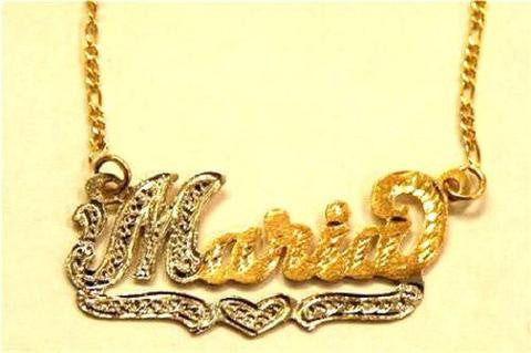 14k Gold Overlay Personalized Two Name Necklace /b25/  Jewelry Woxpa  Woxpa - Jewelry - Woxpa - Jewelry