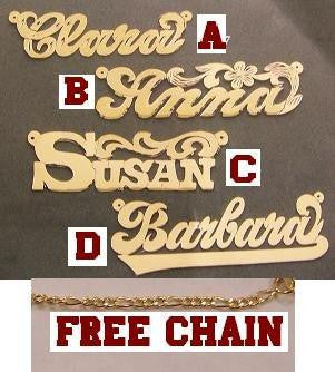14k Gold Overlay Personalized Any Name Necklace /b2/  Jewelry Woxpa  Woxpa - Jewelry - Woxpa - Jewelry