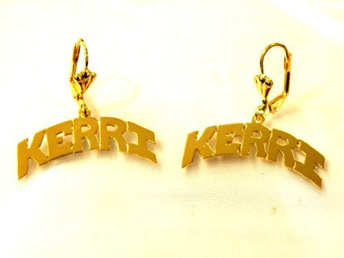 Personalized 14k Gold Overlay Single Plated Stud Name Earrings /f26/  Jewelry Woxpa  Woxpa - Jewelry - Woxpa - Jewelry