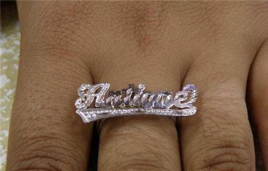 .925 Sterling Silver Personalized Name Any Size Single Plate Ring