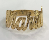 Personalized 14k Gold Plated One Finger Any Name Ring/1