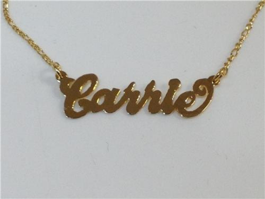 14k Gold Plate Personalized Any Name Single Plate Nameplate Necklace (comes with the Chain )2