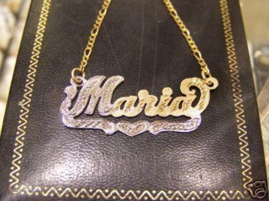 14k Gold Plate Personalized Any Name Single Plate Nameplate Necklace (comes with the Chain )5