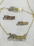 Personalized Baby 14k Gold Plate Single plated Any Name Set Necklace Bracelet & Earrings