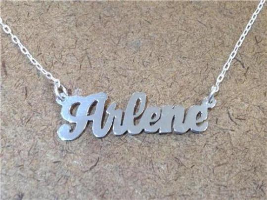 Personalized .925 Sterling Silver Any Name Single Plate Nameplate Necklace (comes with the Chain )3